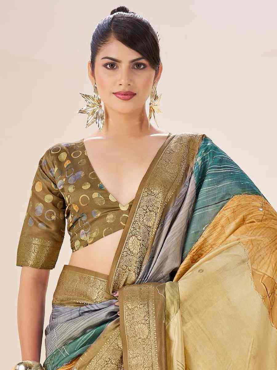 Multi Silk Printed Handwoven Traditional Bridal Reception Festival Wedding Fancy Classic Style Sarees