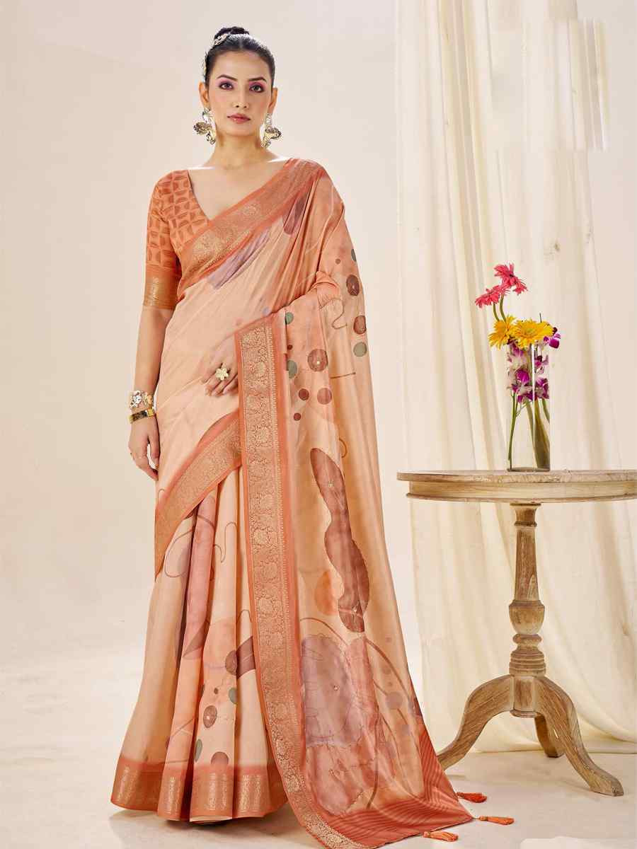 Multi Silk Printed Handwoven Traditional Bridal Reception Festival Wedding Fancy Classic Style Sarees