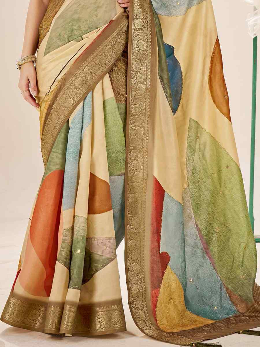Multi Silk Printed Handwoven Traditional Bridal Reception Festival Wedding Fancy Classic Style Sarees