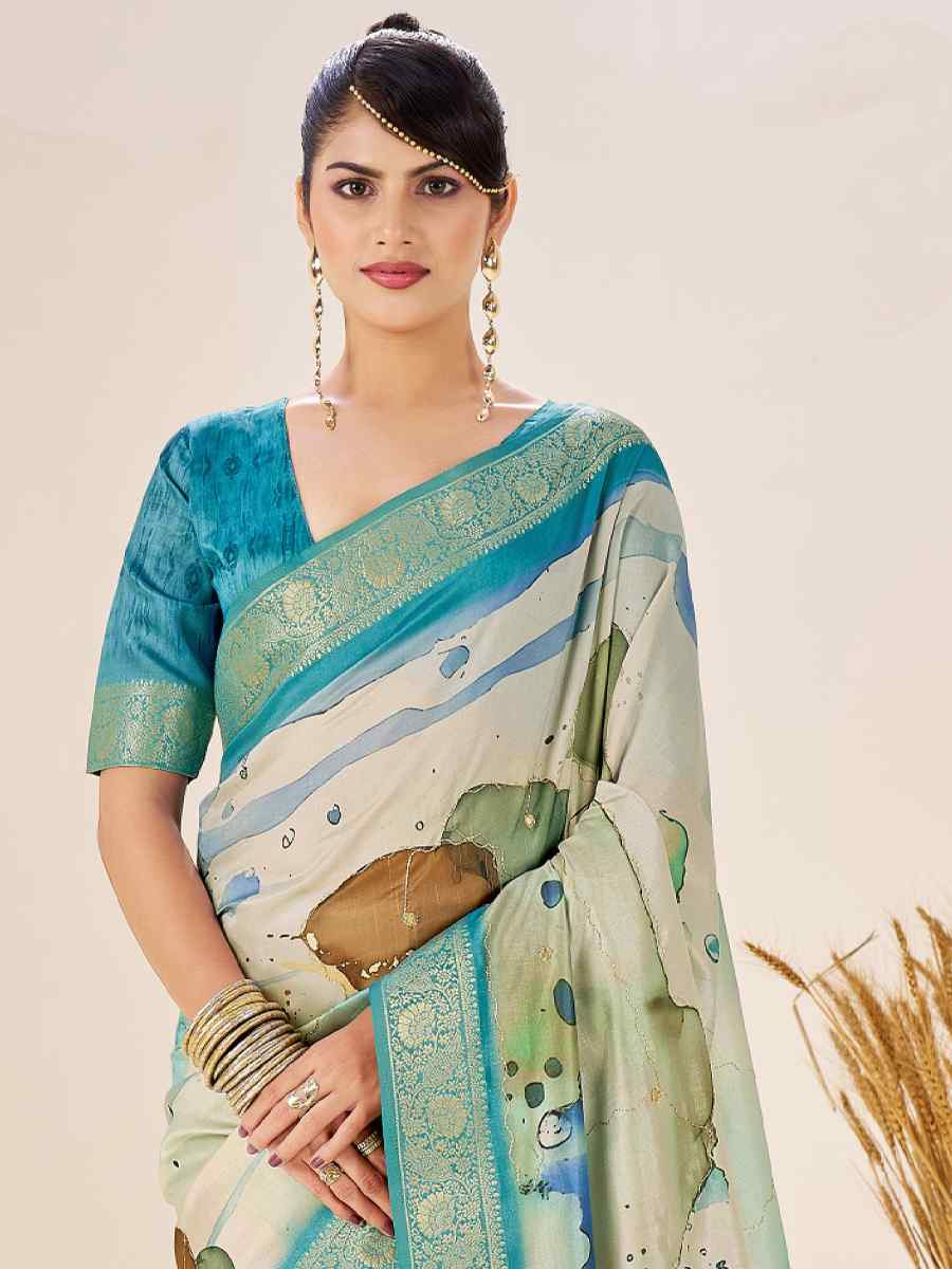 Multi Silk Printed Handwoven Traditional Bridal Reception Festival Wedding Fancy Classic Style Sarees