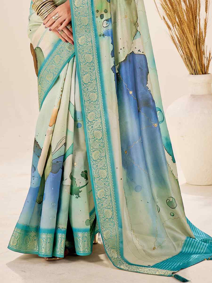 Multi Silk Printed Handwoven Traditional Bridal Reception Festival Wedding Fancy Classic Style Sarees