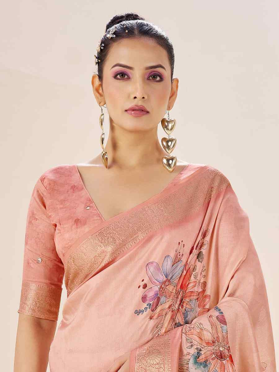 Multi Silk Printed Handwoven Traditional Bridal Reception Festival Wedding Fancy Classic Style Sarees