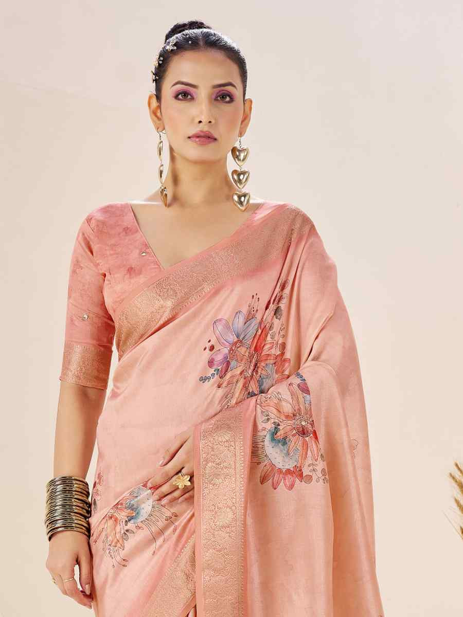 Multi Silk Printed Handwoven Traditional Bridal Reception Festival Wedding Fancy Classic Style Sarees