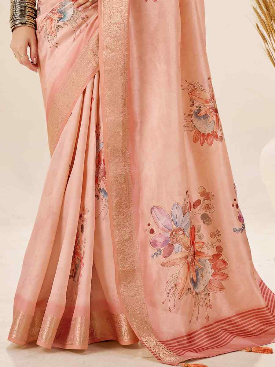 Multi Silk Printed Handwoven Traditional Bridal Reception Festival Wedding Fancy Classic Style Sarees