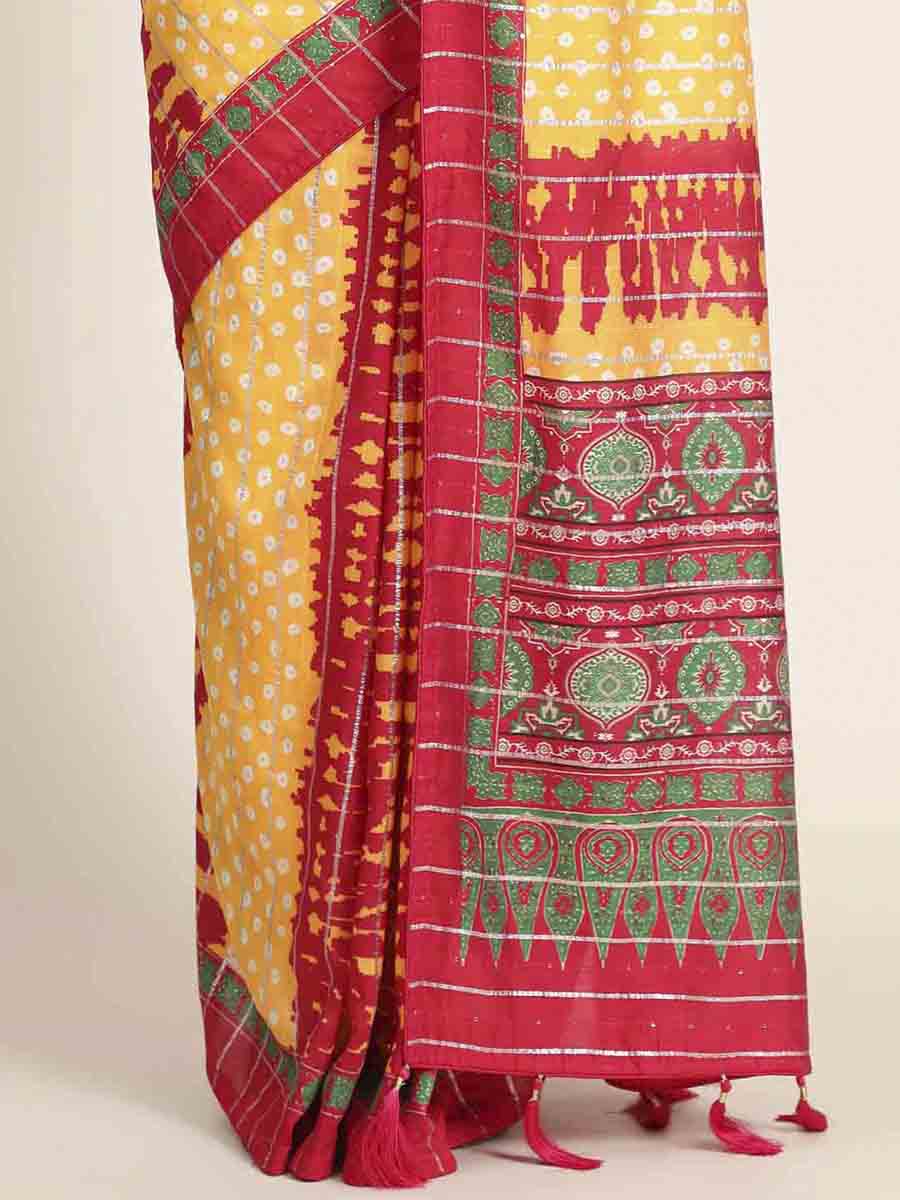 Multi Silk Printed Party Festival Classic Style Saree