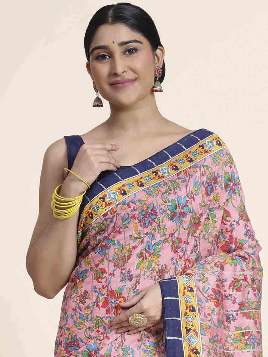 Multi Silk Printed Party Festival Classic Style Saree