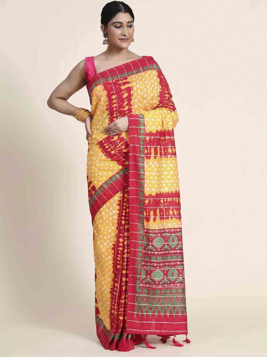 Multi Silk Printed Party Festival Classic Style Saree
