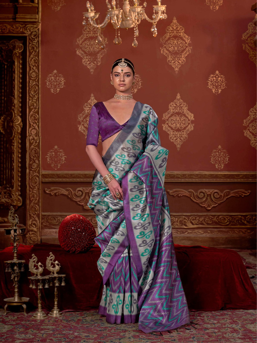 Multi Silk Printed Party Reception Casual Wedding Contemporary Sarees