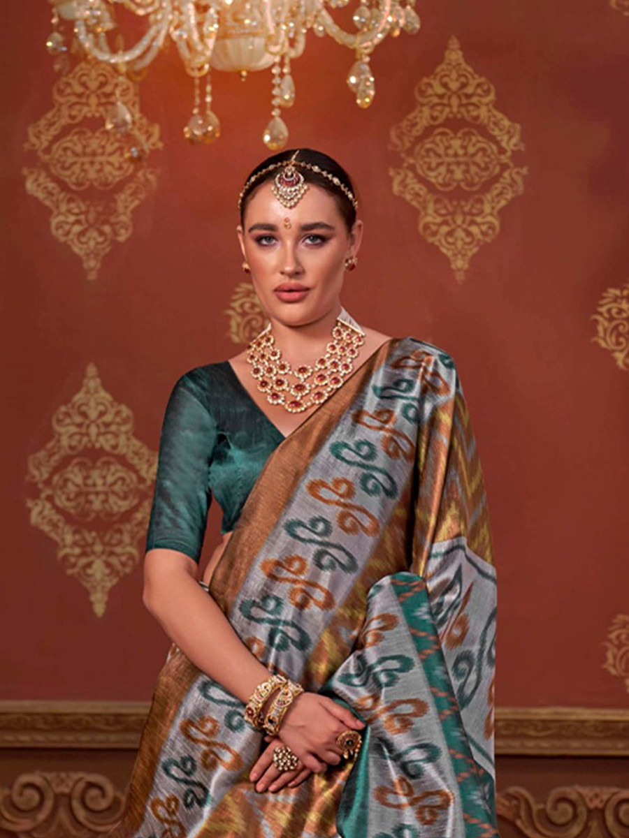 Multi Silk Printed Party Reception Casual Wedding Contemporary Sarees