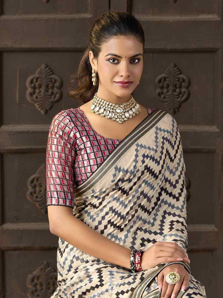 Multi Silk Printed Traditional Bridal Reception Festival Wedding Fancy Heavy Border Sarees