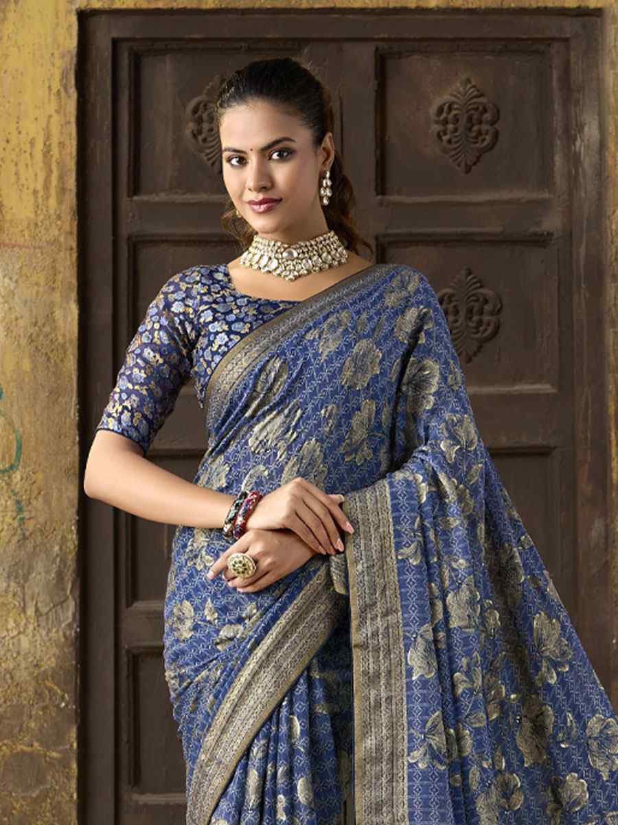 Multi Silk Printed Traditional Bridal Reception Festival Wedding Fancy Heavy Border Sarees