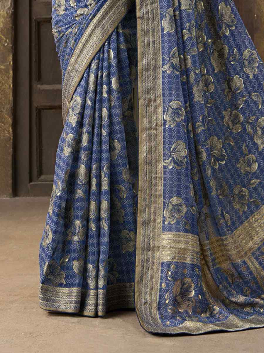 Multi Silk Printed Traditional Bridal Reception Festival Wedding Fancy Heavy Border Sarees