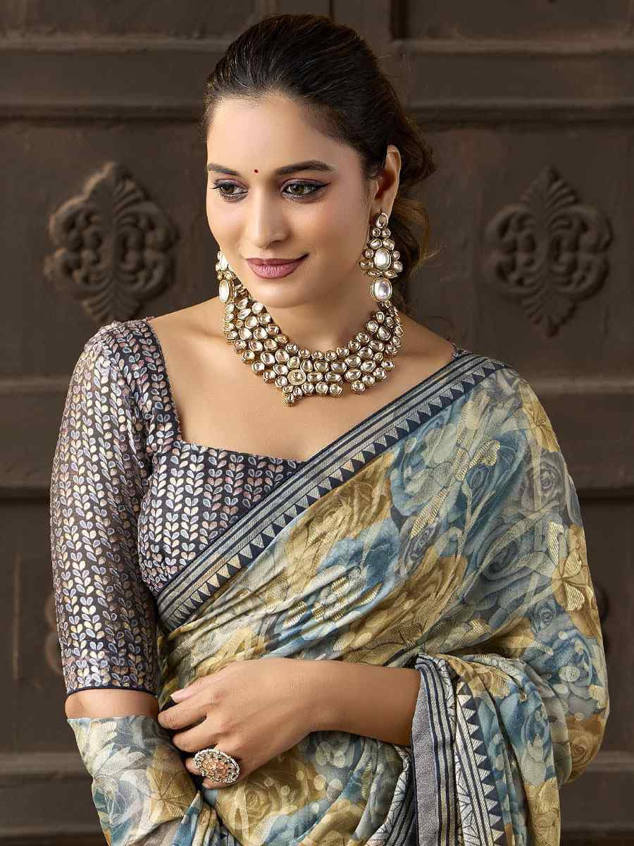 Multi Silk Printed Traditional Bridal Reception Festival Wedding Fancy Heavy Border Sarees