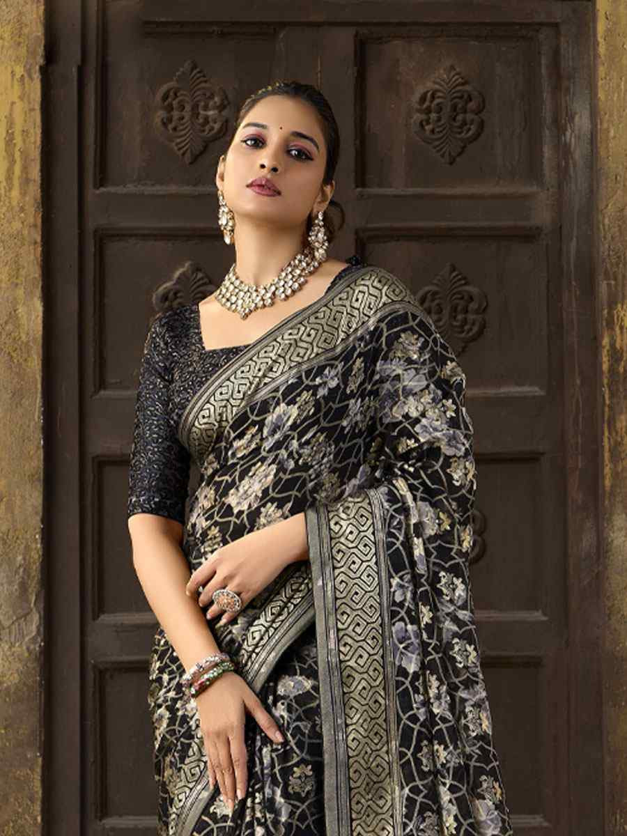 Multi Silk Printed Traditional Bridal Reception Festival Wedding Fancy Heavy Border Sarees