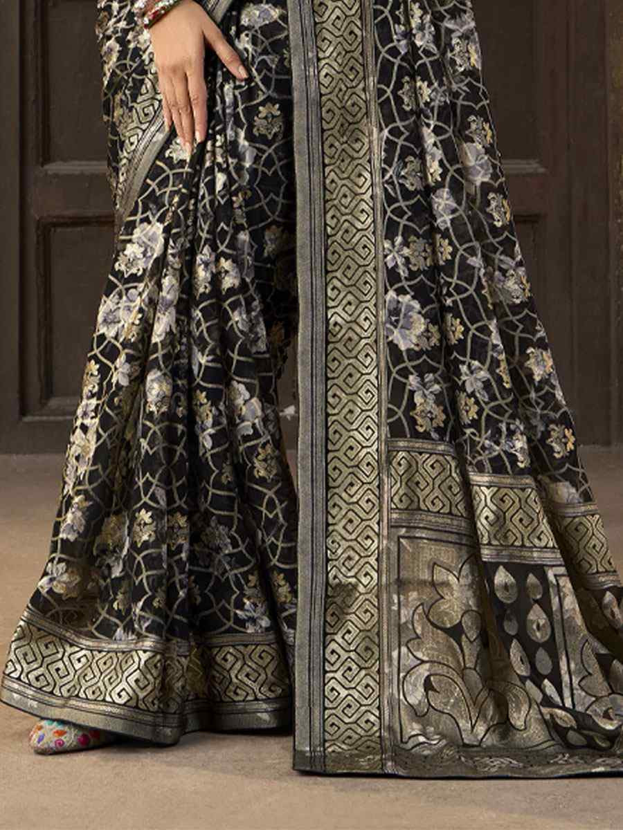 Multi Silk Printed Traditional Bridal Reception Festival Wedding Fancy Heavy Border Sarees