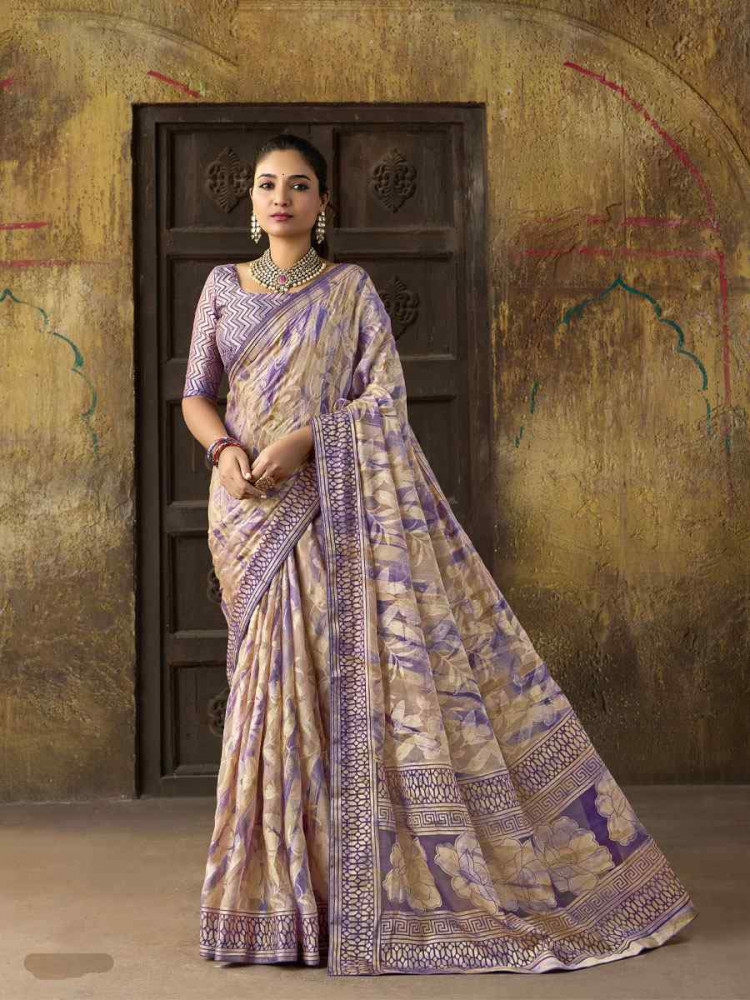 Image of Multi Silk Printed Traditional Bridal Reception Festival Wedding Fancy Heavy Border Sarees