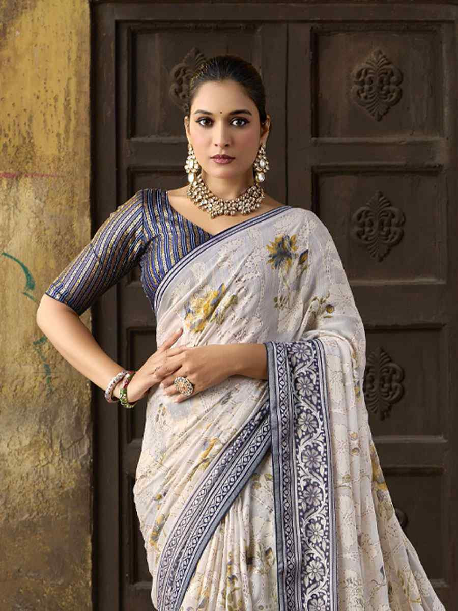 Multi Silk Printed Traditional Bridal Reception Festival Wedding Fancy Heavy Border Sarees