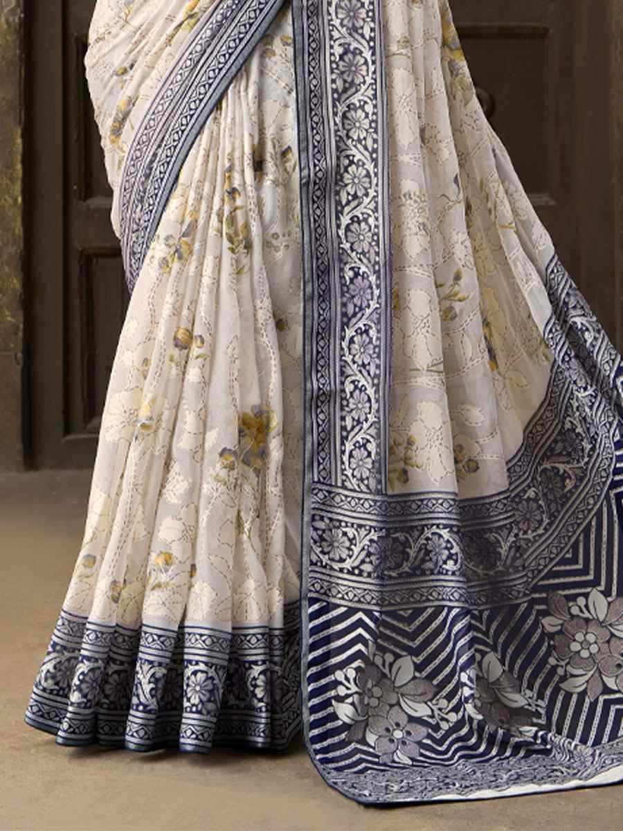 Multi Silk Printed Traditional Bridal Reception Festival Wedding Fancy Heavy Border Sarees