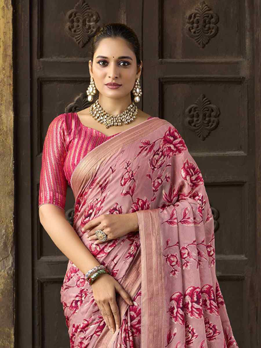 Multi Silk Printed Traditional Bridal Reception Festival Wedding Fancy Heavy Border Sarees