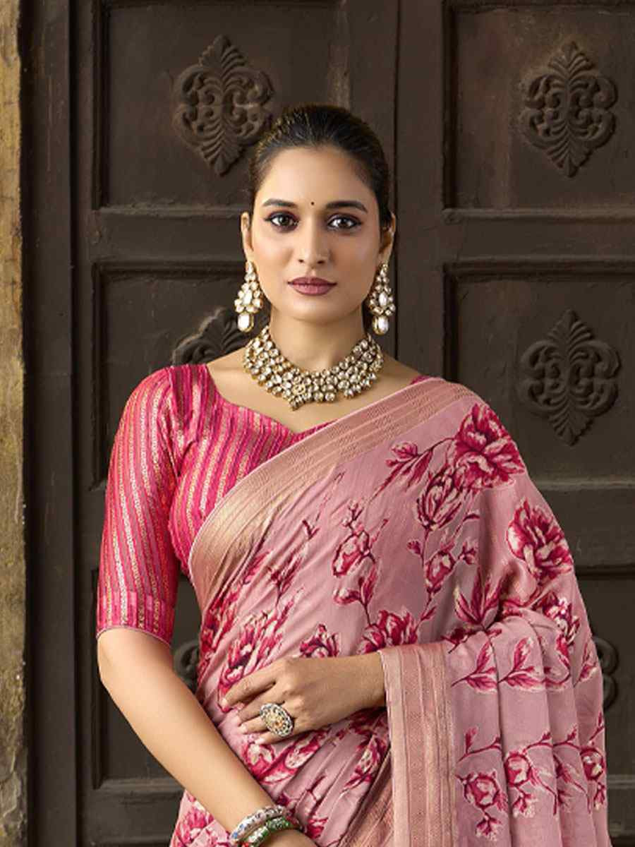 Multi Silk Printed Traditional Bridal Reception Festival Wedding Fancy Heavy Border Sarees