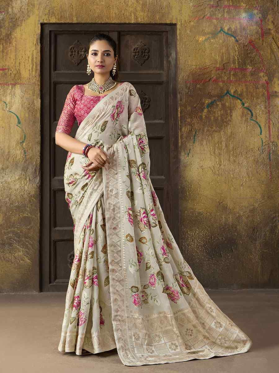 Multi Silk Printed Traditional Bridal Reception Festival Wedding Fancy Heavy Border Sarees