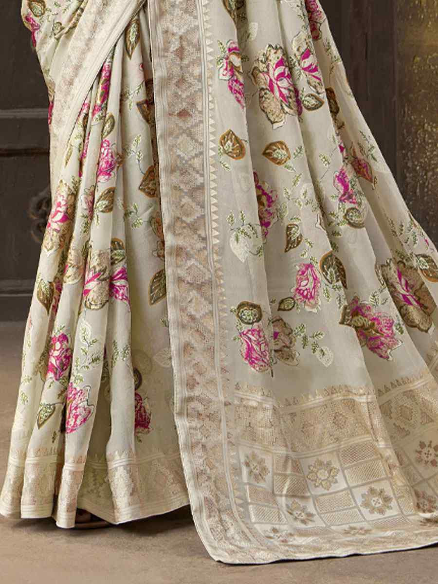 Multi Silk Printed Traditional Bridal Reception Festival Wedding Fancy Heavy Border Sarees