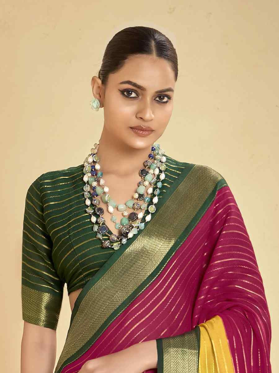 Multi Silk Printed with Handwoven Festival Wedding Fancy Heavy Border Saree