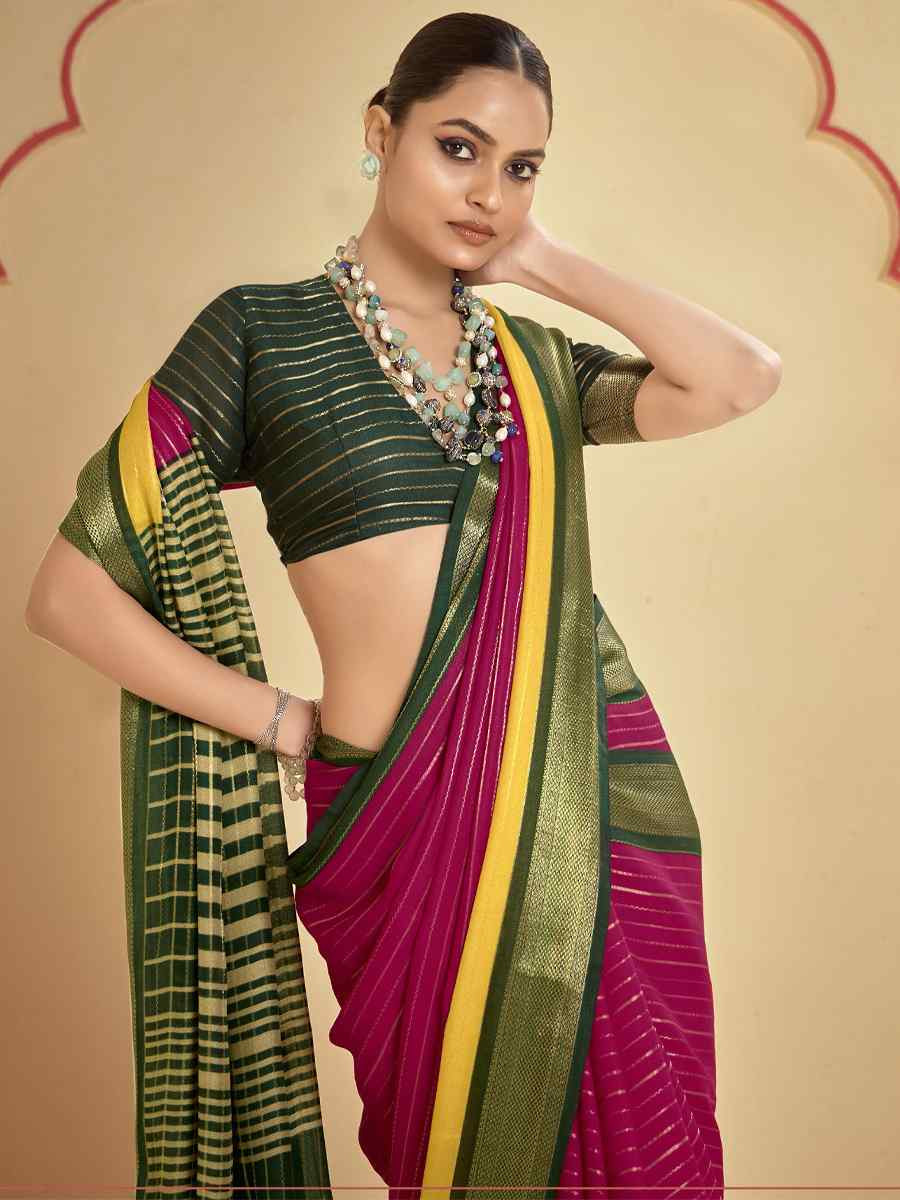 Multi Silk Printed with Handwoven Festival Wedding Fancy Heavy Border Saree