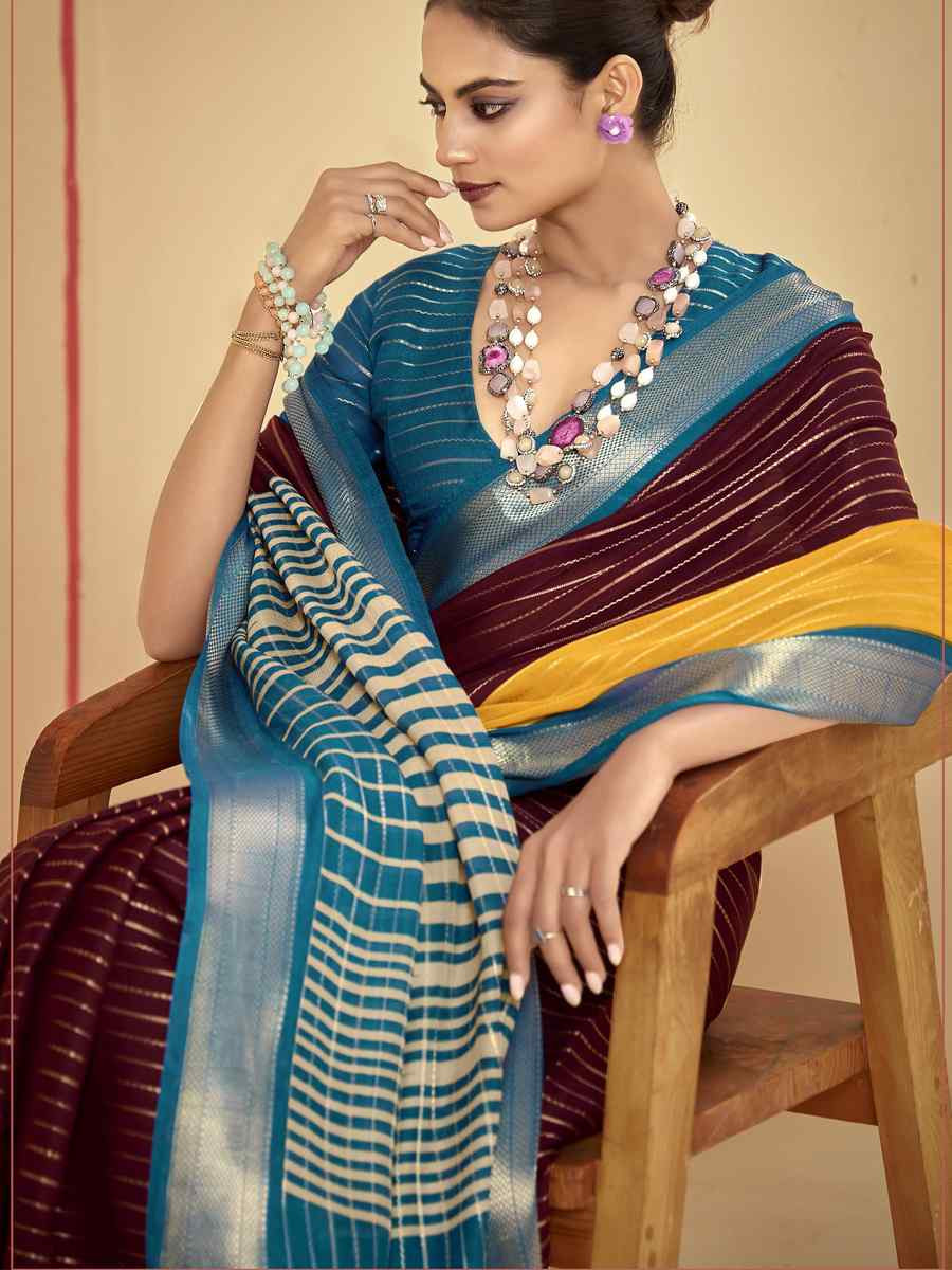 Multi Silk Printed with Handwoven Festival Wedding Fancy Heavy Border Saree
