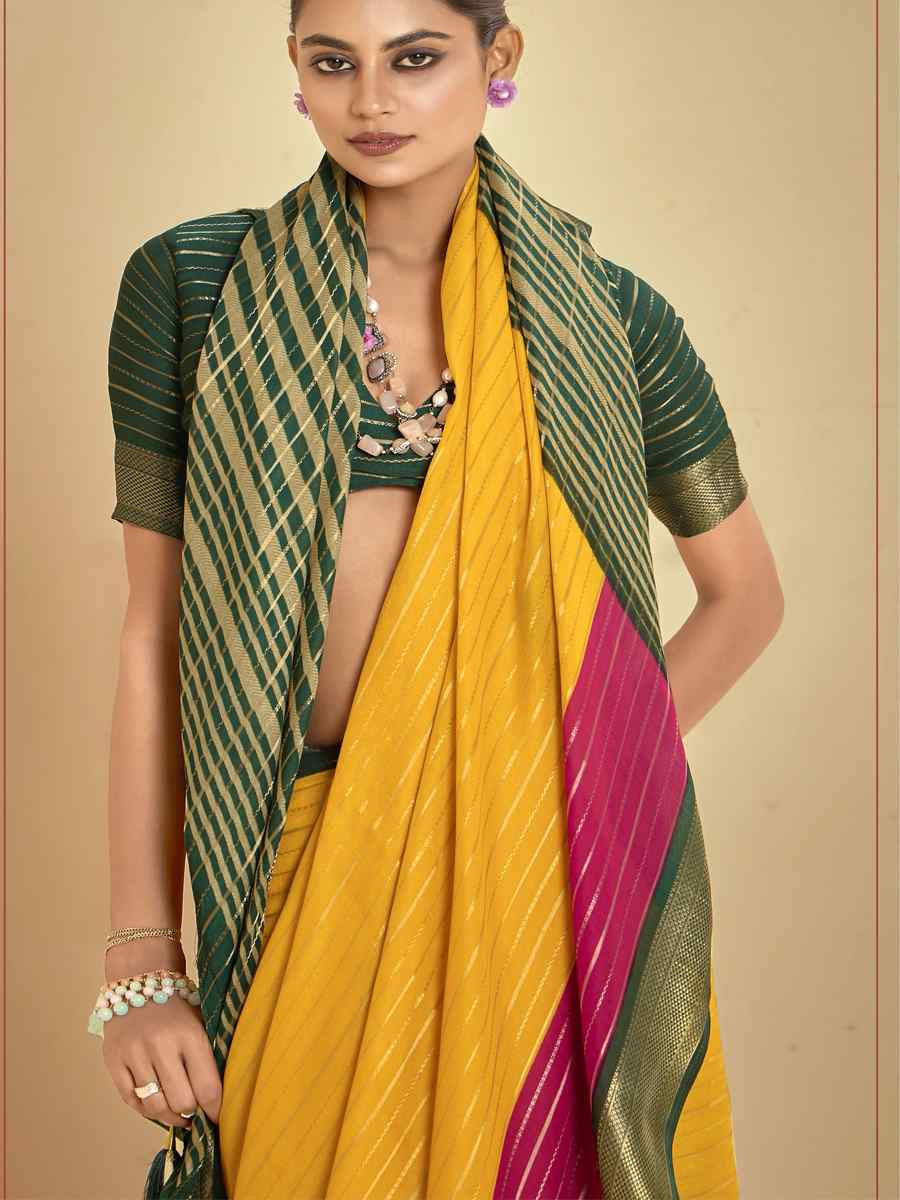 Multi Silk Printed with Handwoven Festival Wedding Fancy Heavy Border Saree