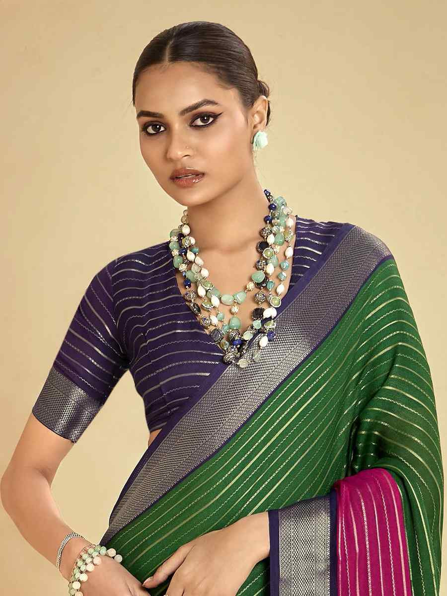 Multi Silk Printed with Handwoven Festival Wedding Fancy Heavy Border Saree