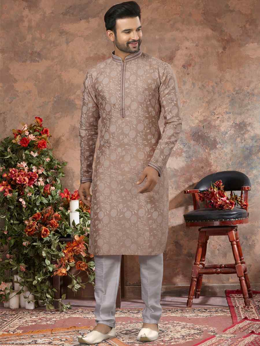 Multi Silk Woven Festival Party Kurta
