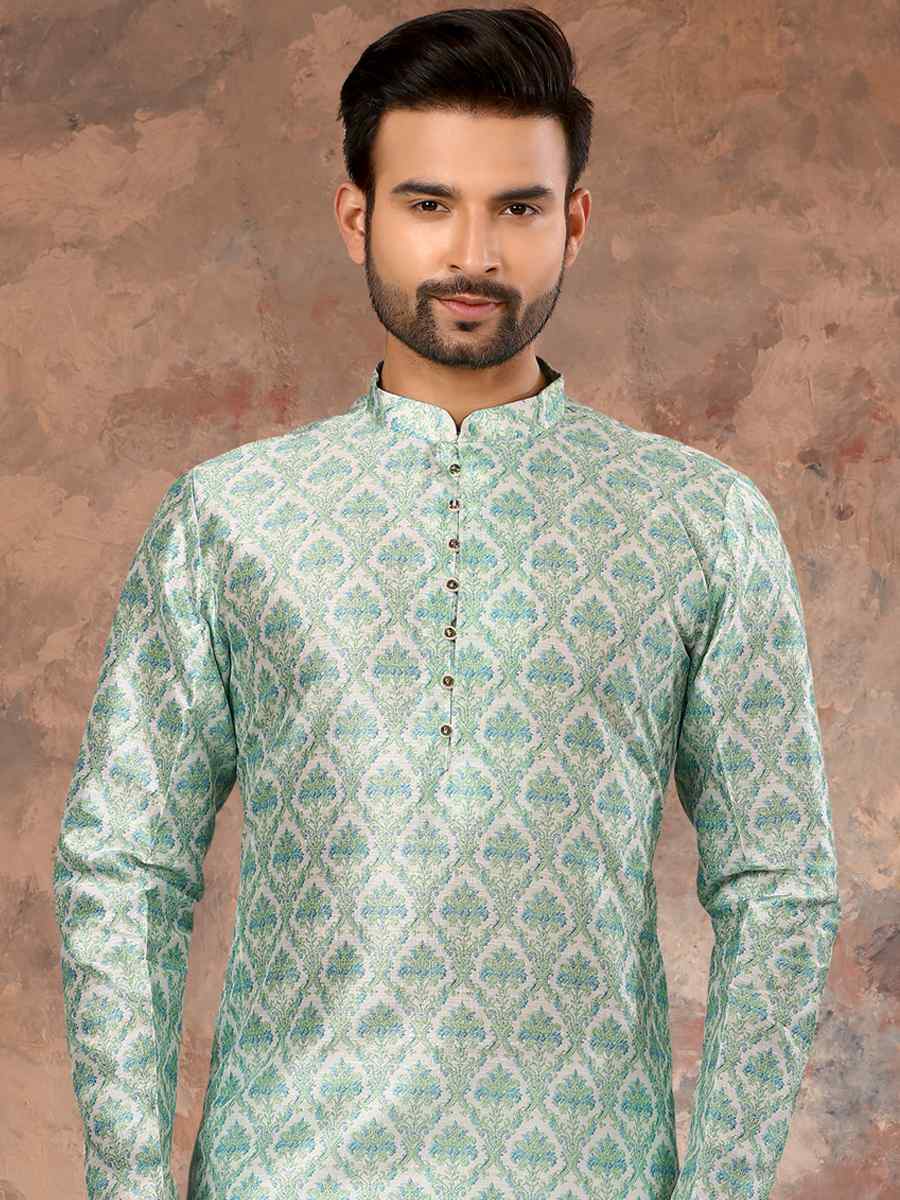 Multi Silk Woven Festival Party Kurta