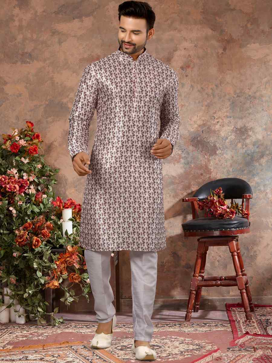 Multi Silk Woven Festival Party Kurta