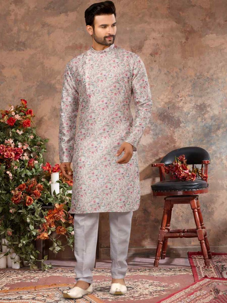 Multi Silk Woven Festival Party Kurta