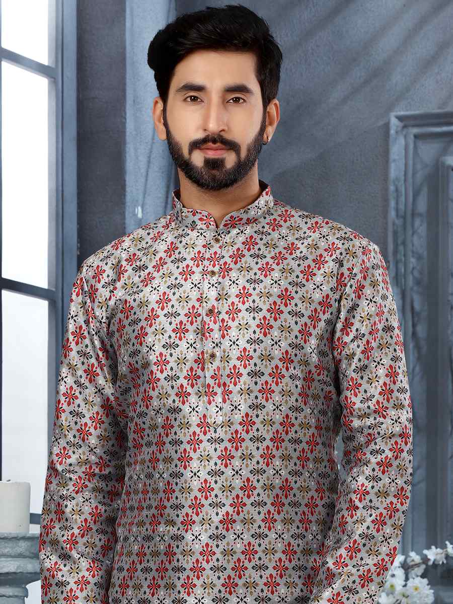 Multi Silk Woven Festival Party Kurta