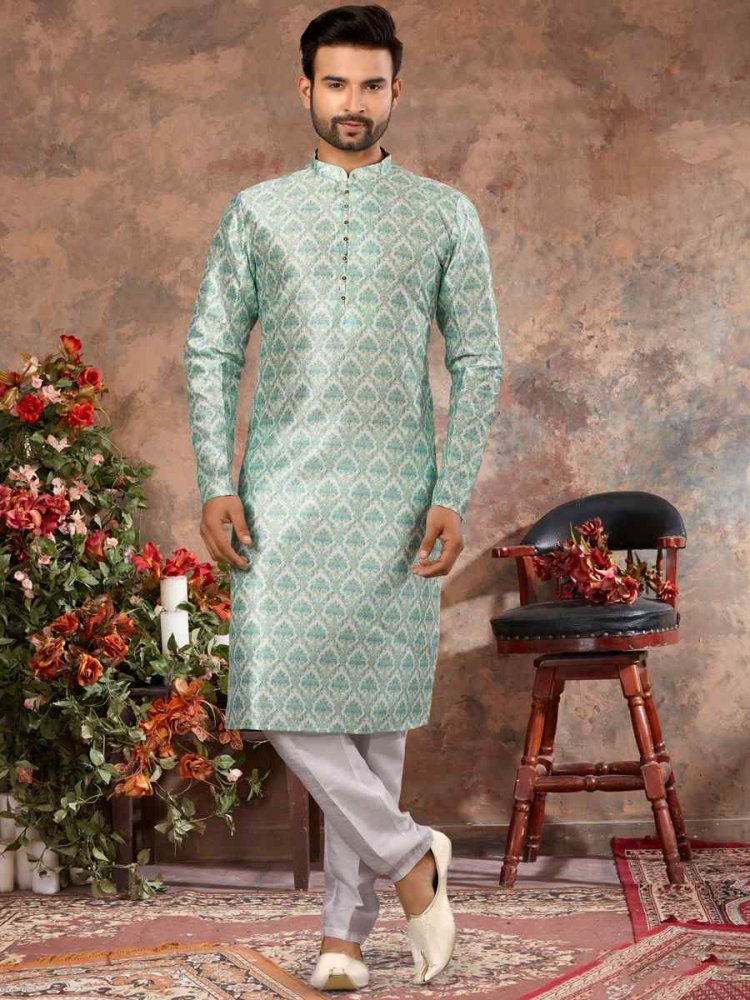 Multi Silk Woven Festival Party Kurta