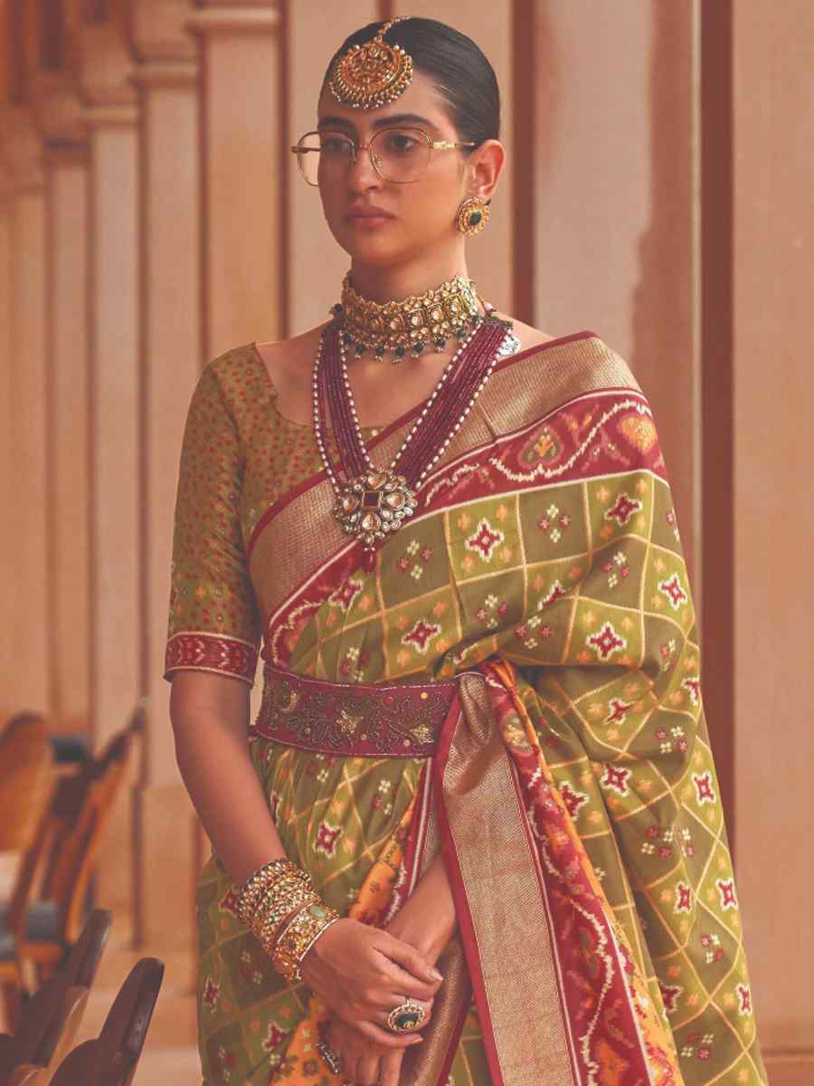 Multi Smooth Patola Printed Casual Festival Contemporary Saree