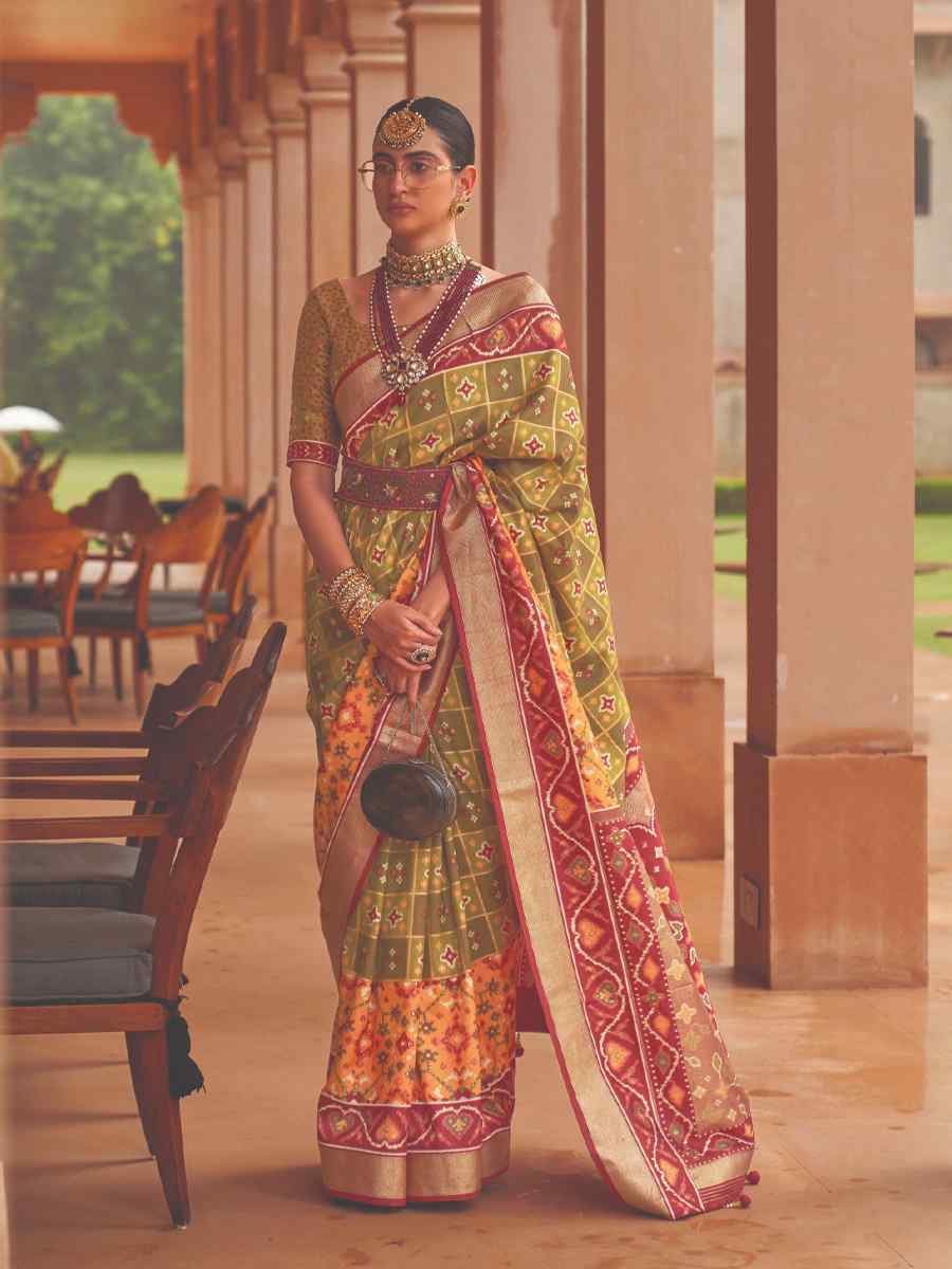 Multi Smooth Patola Printed Casual Festival Contemporary Saree