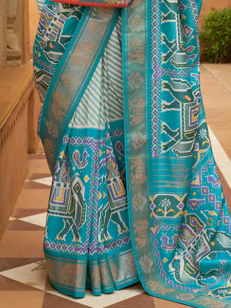 Multi Smooth Patola Printed Party Festival Contemporary Saree