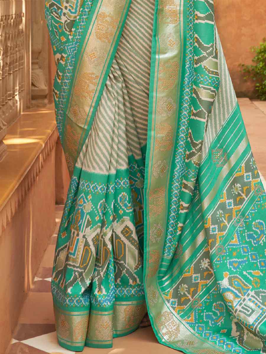 Multi Smooth Patola Printed Party Festival Contemporary Saree