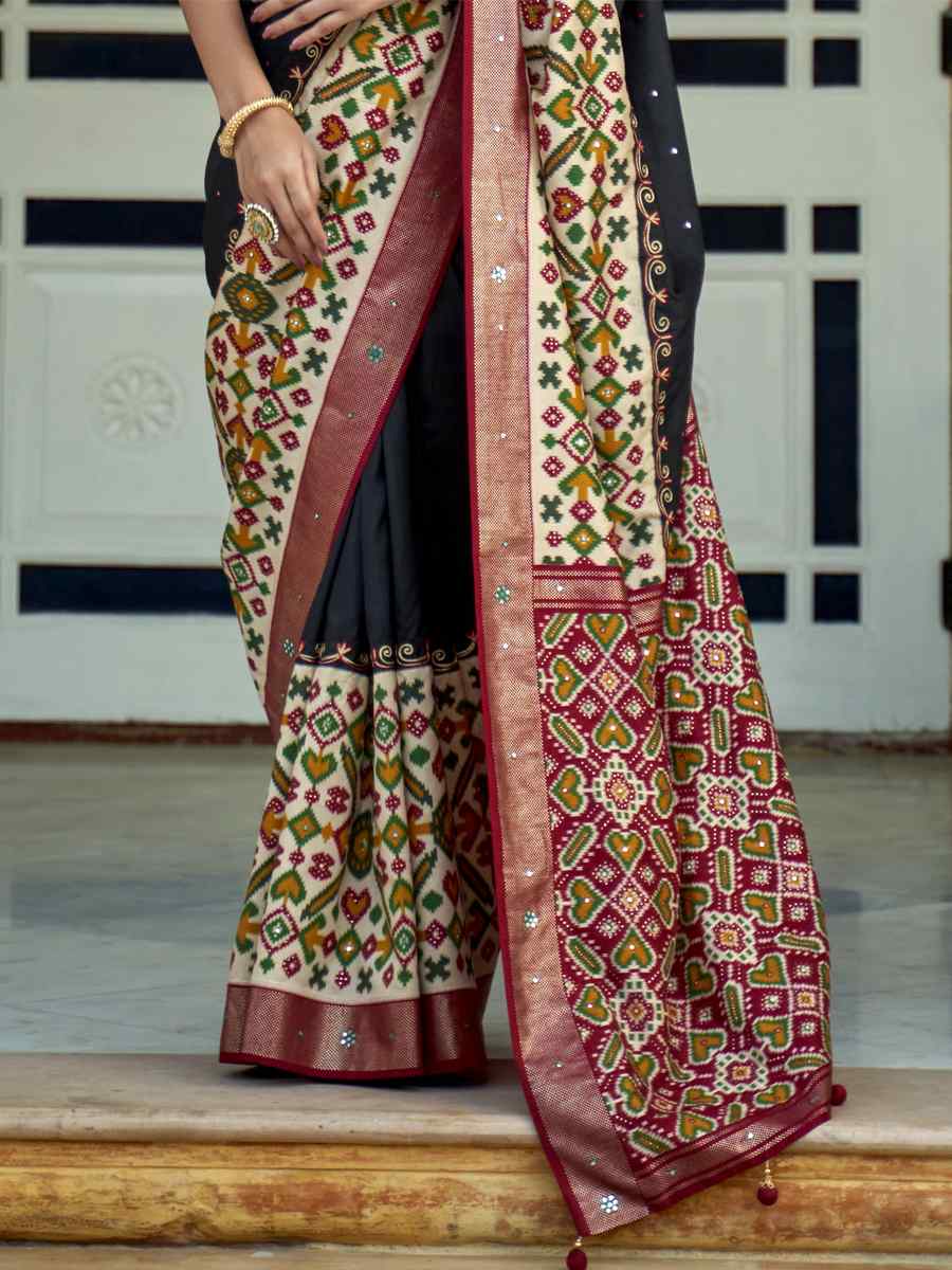 Multi Smooth Patola Printed Party Festival Contemporary Saree