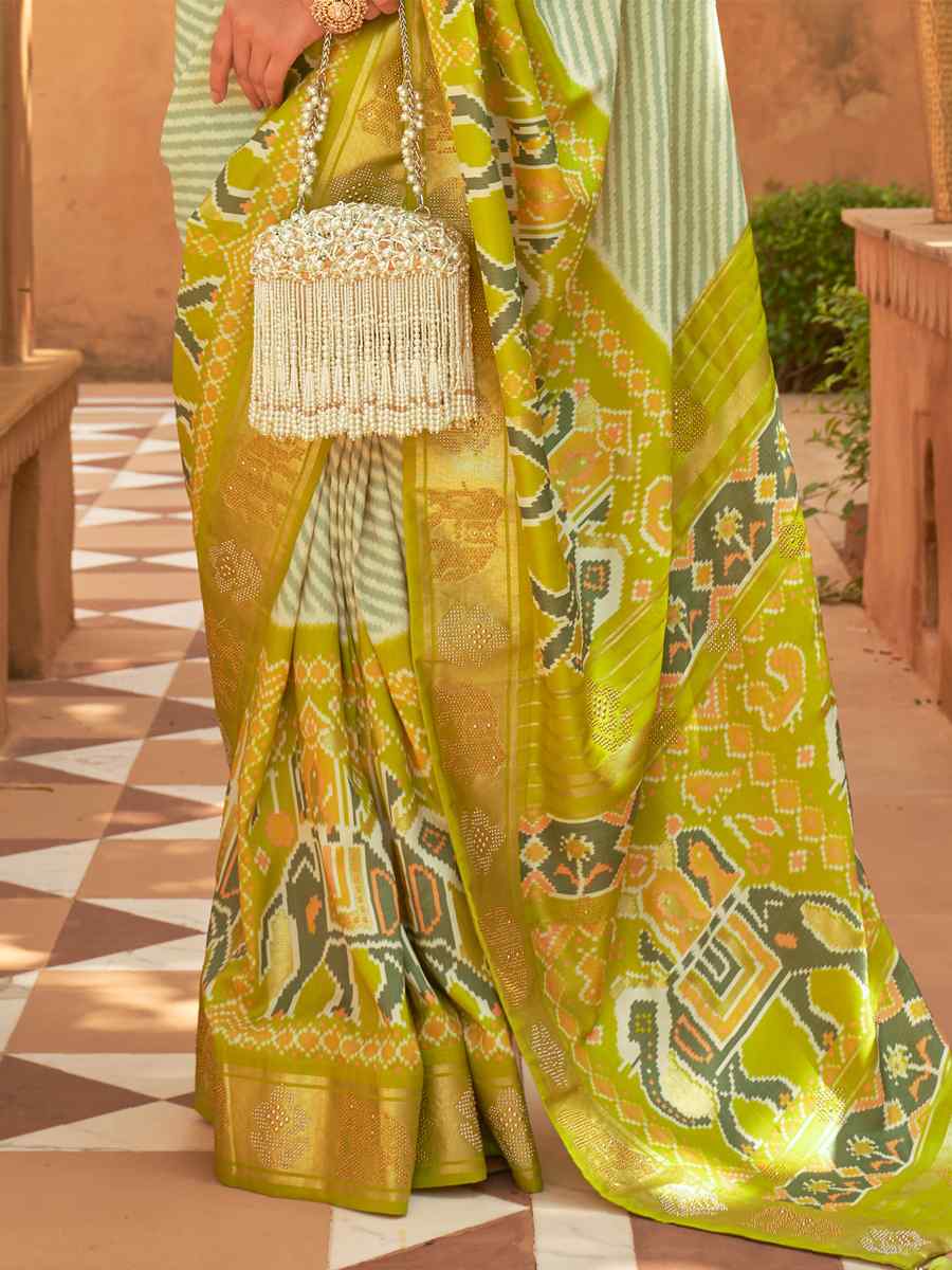 Multi Smooth Patola Printed Party Festival Contemporary Saree