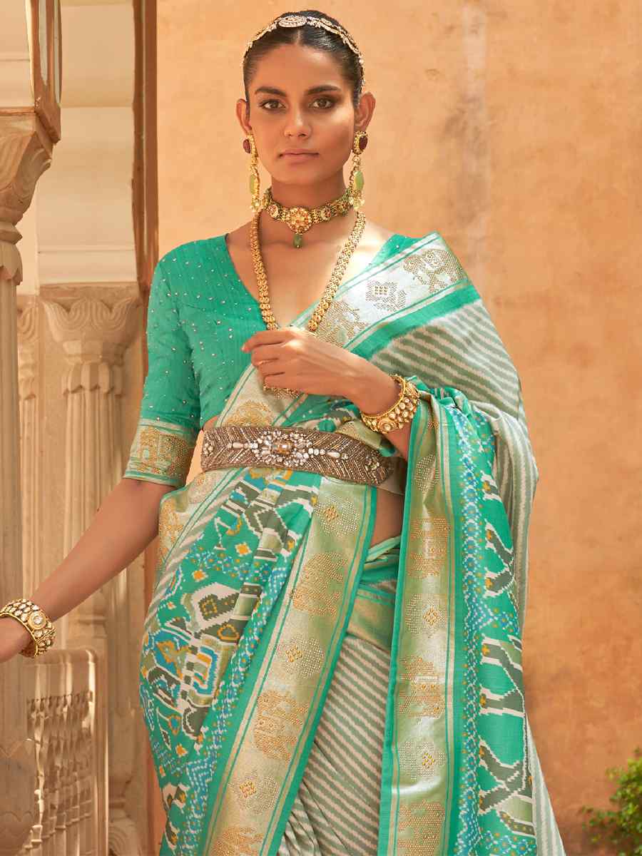 Multi Smooth Patola Printed Party Festival Contemporary Saree