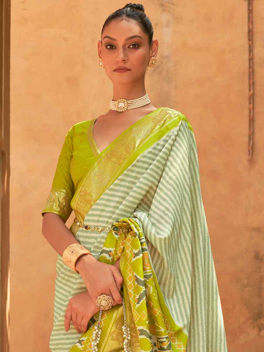 Multi Smooth Patola Printed Party Festival Contemporary Saree