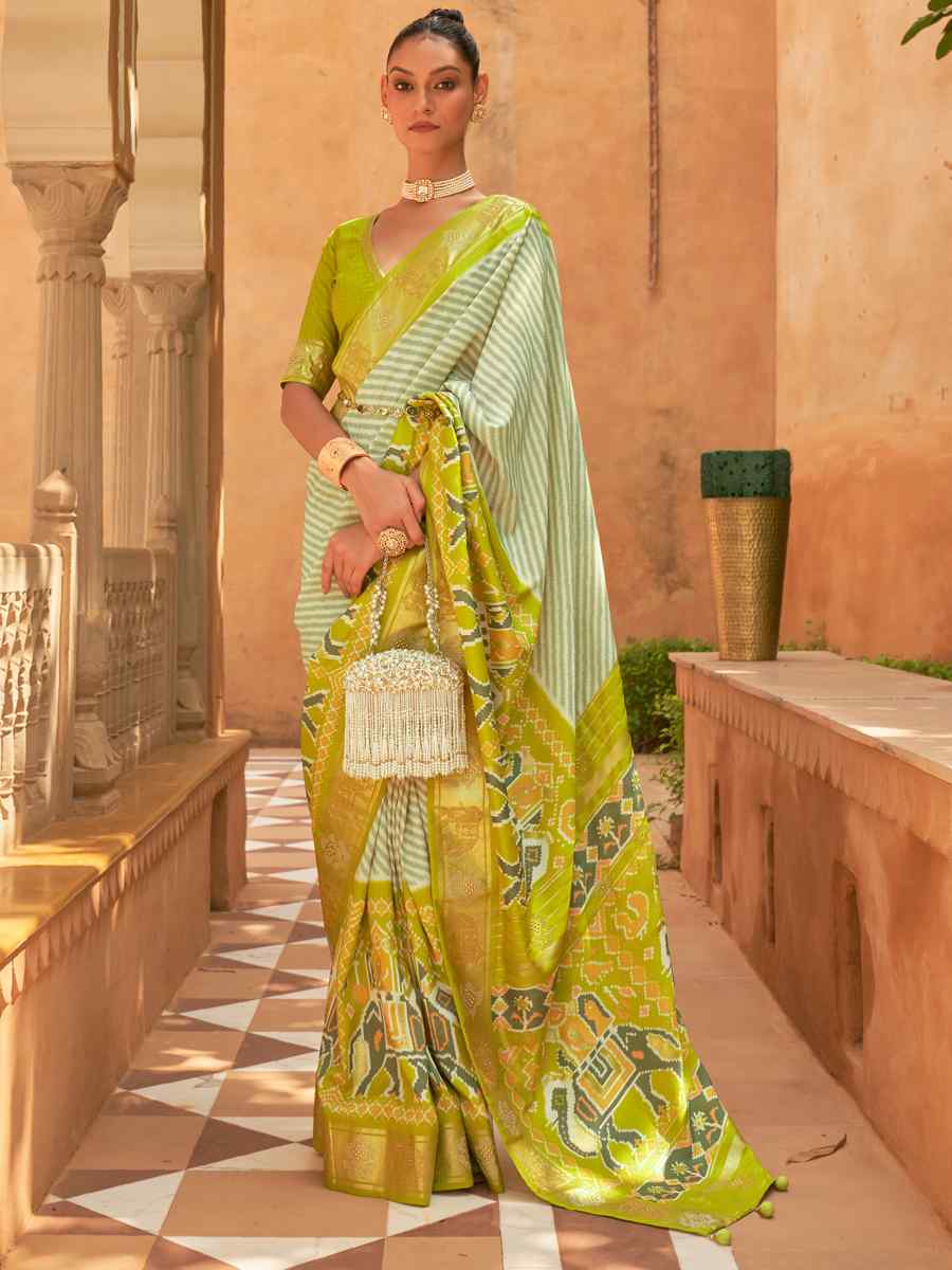 Multi Smooth Patola Printed Party Festival Contemporary Saree