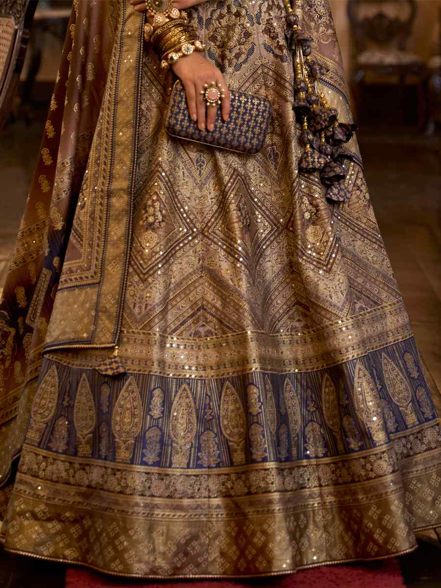 Multi Smooth Rajwadi Silk Embroidered Bridal Wedding Heavy Border Lehenga Choli