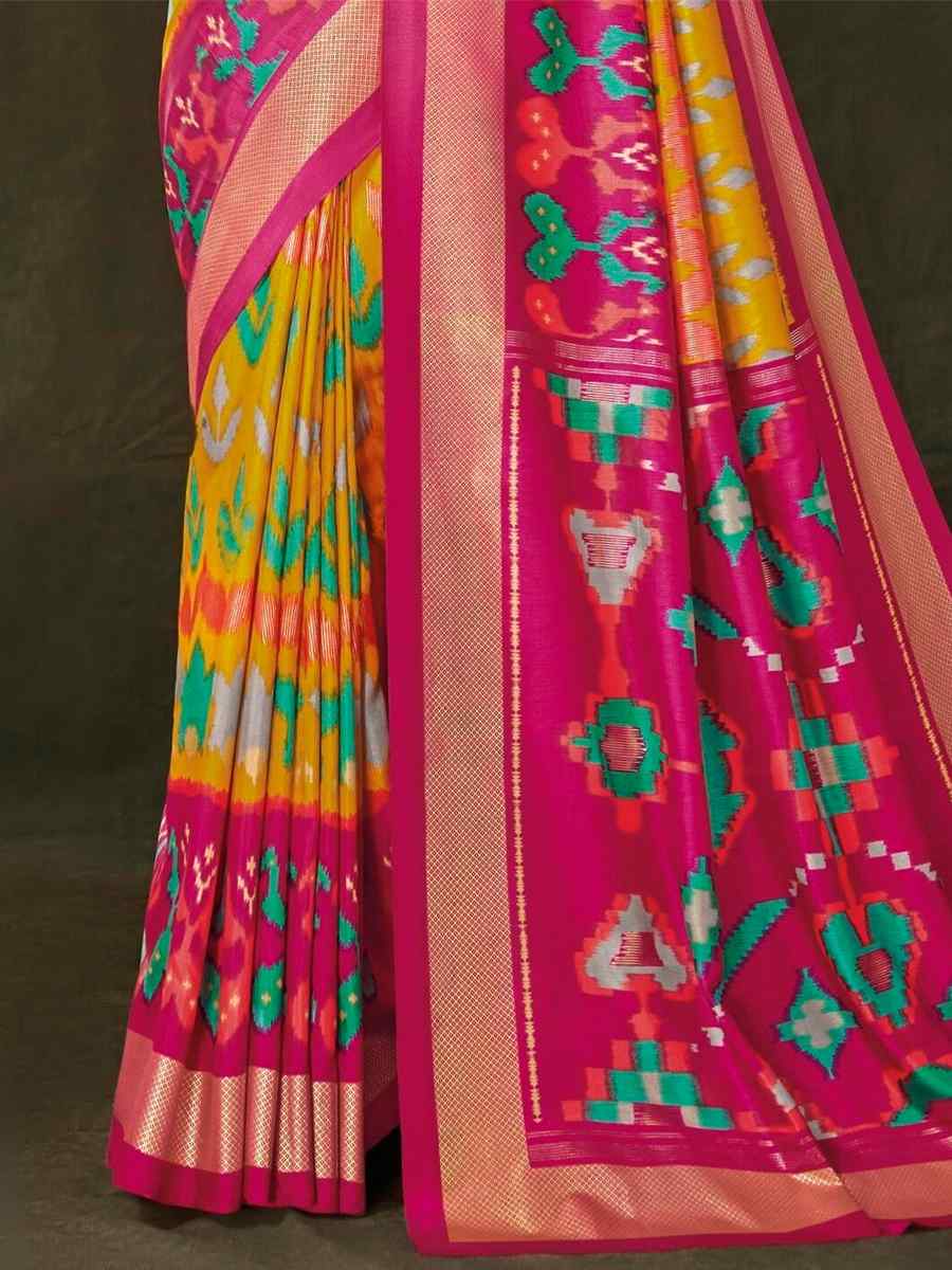 Multi Soft Art Silk Handwoven Casual Festival Heavy Border Saree