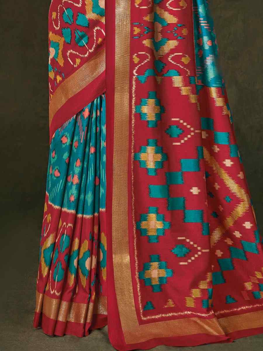 Multi Soft Art Silk Handwoven Casual Festival Heavy Border Saree