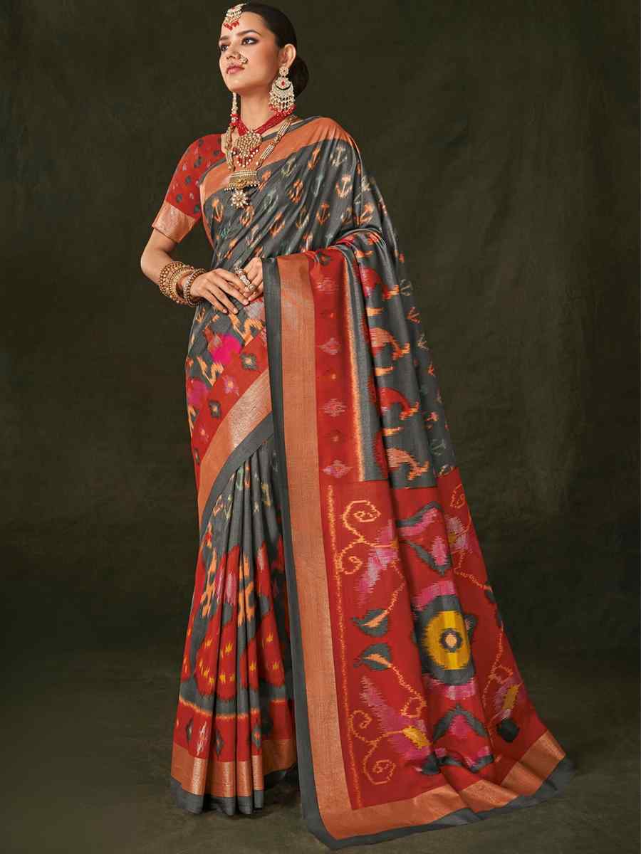 Multi Soft Art Silk Handwoven Casual Festival Heavy Border Saree